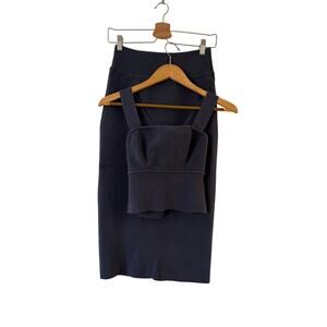 Carbon38 Crop Top and Midi Skirt Two-Piece Set